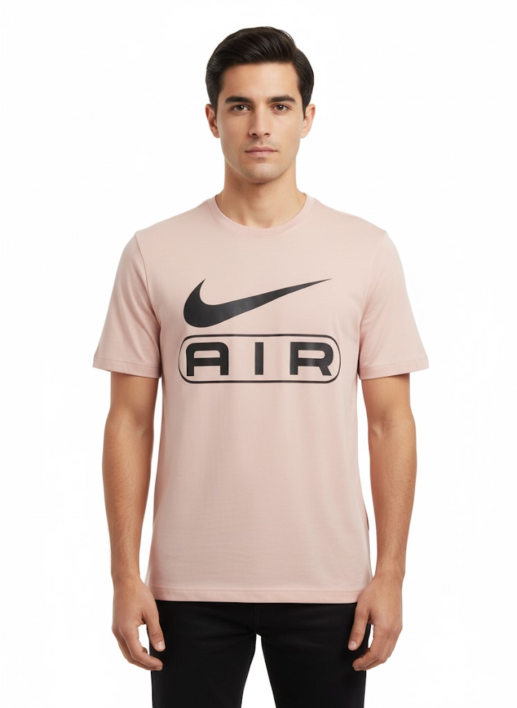 Men’s Graphic Printed T-Shirt – Air Logo Design (Peach Pink)